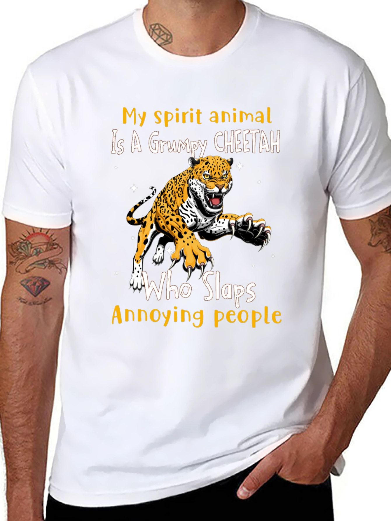 Grumpy Cheetah Slaps Annoying People T-Shirt
