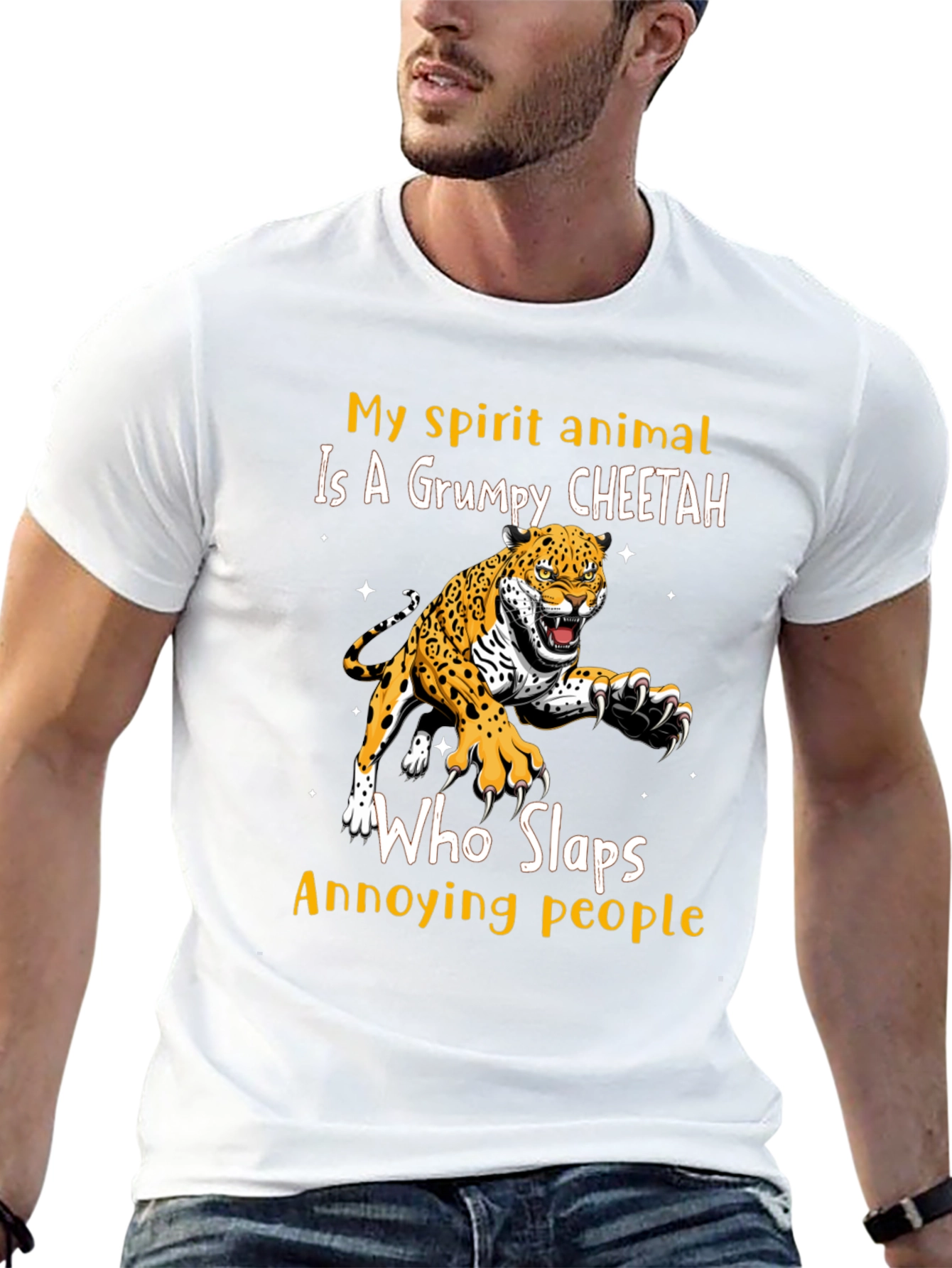Grumpy Cheetah Slaps Annoying People T-Shirt