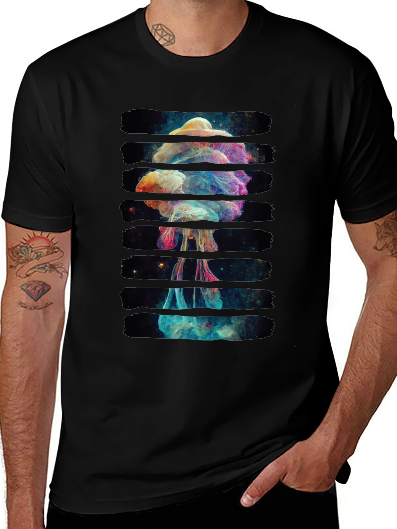 Cosmic Jellyfish Graphic Black T-Shirt
