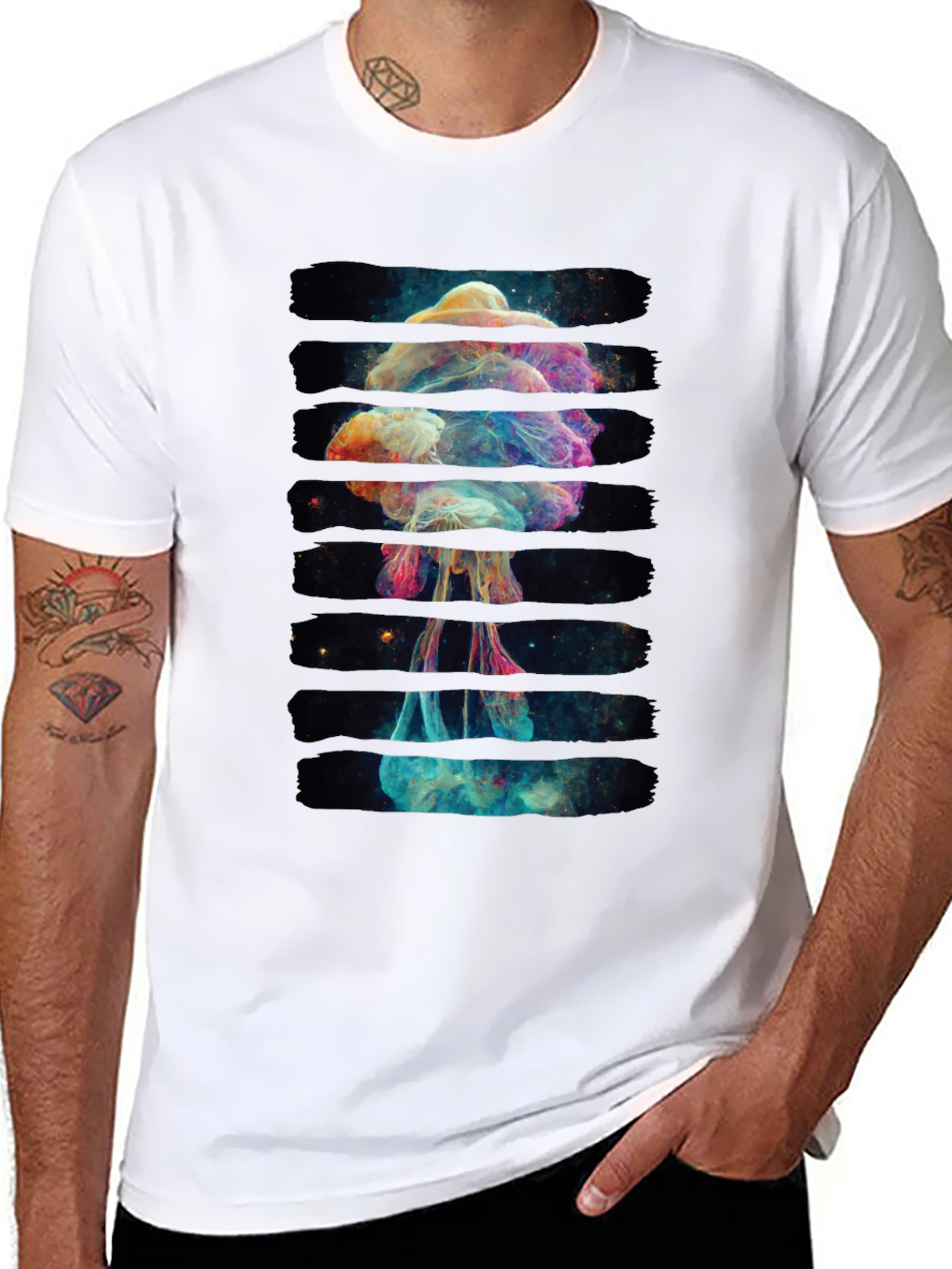 Cosmic Jellyfish Graphic Black T-Shirt