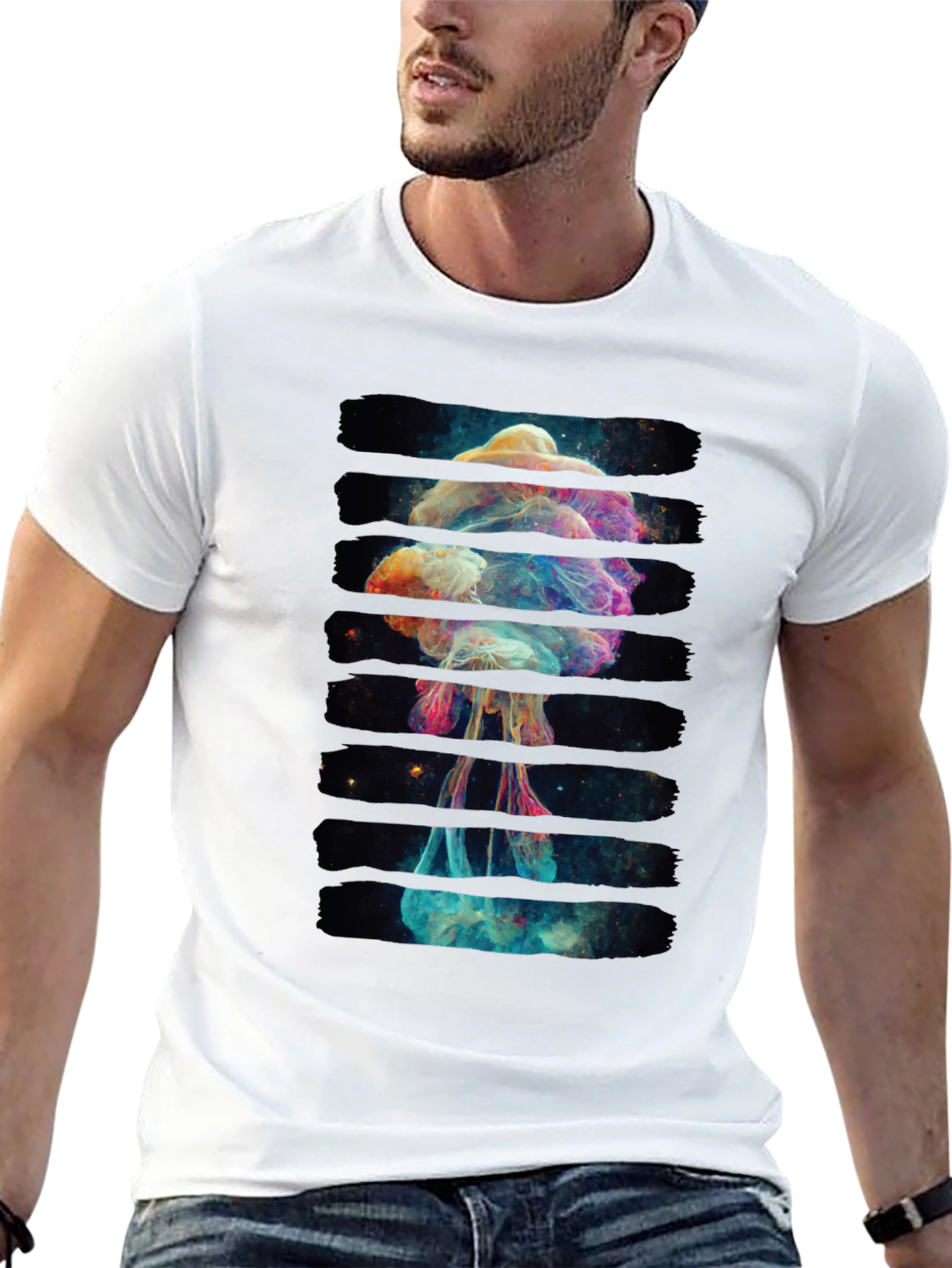 Cosmic Jellyfish Graphic Black T-Shirt
