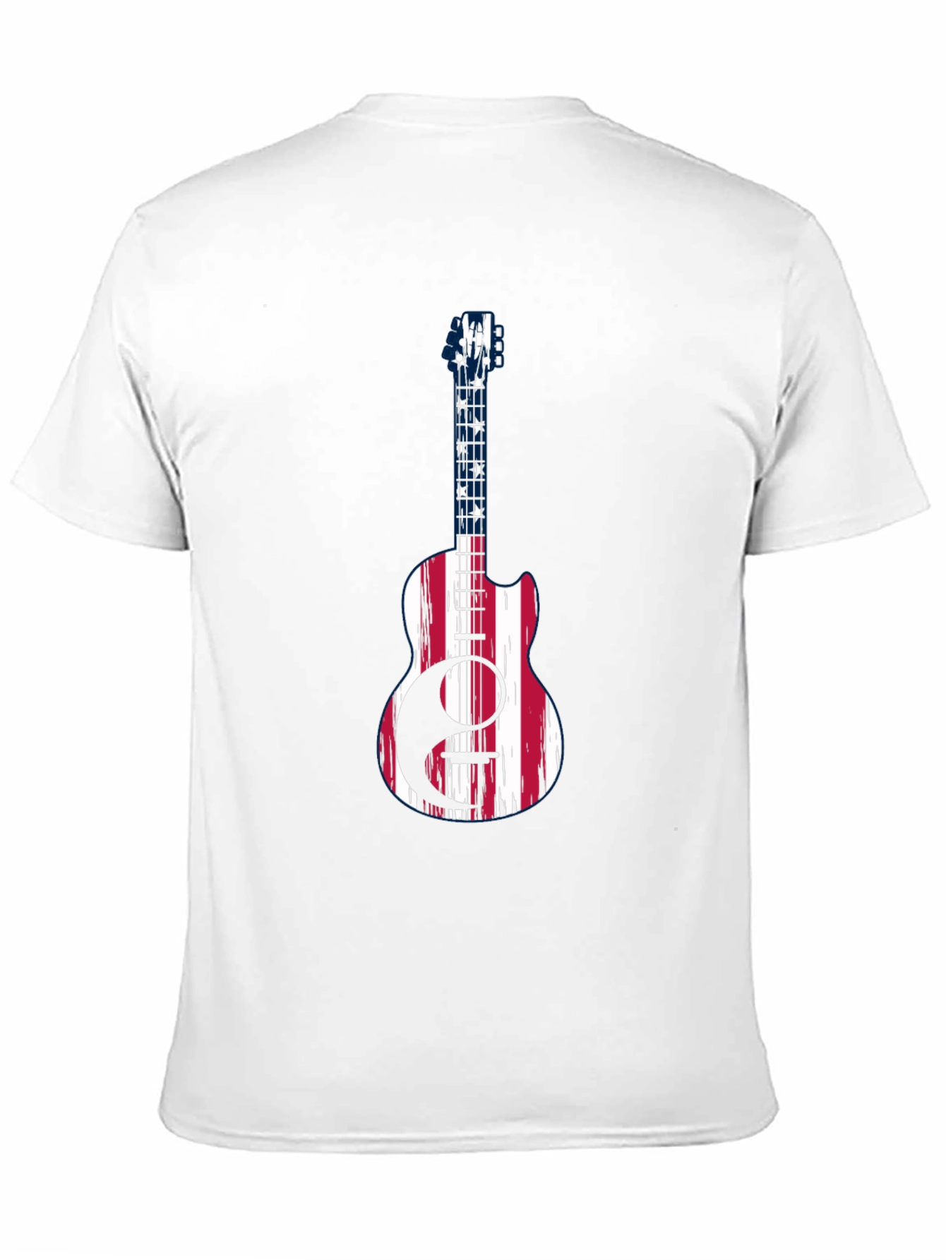 Patriotic Guitar Graphic Tee - USA Flag Design