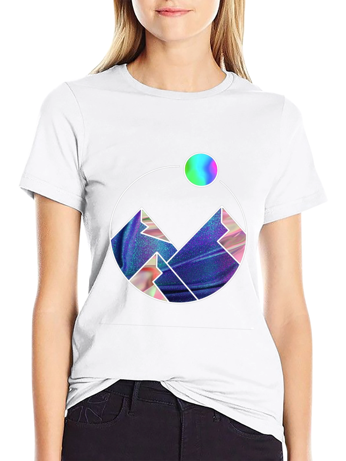 Mountainscape Graphic Tee - Black Cotton Blend