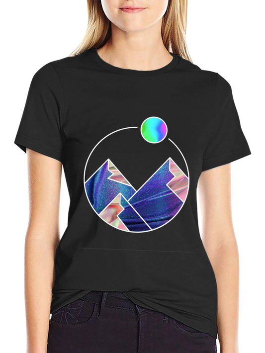 Mountainscape Graphic Tee - Black Cotton Blend