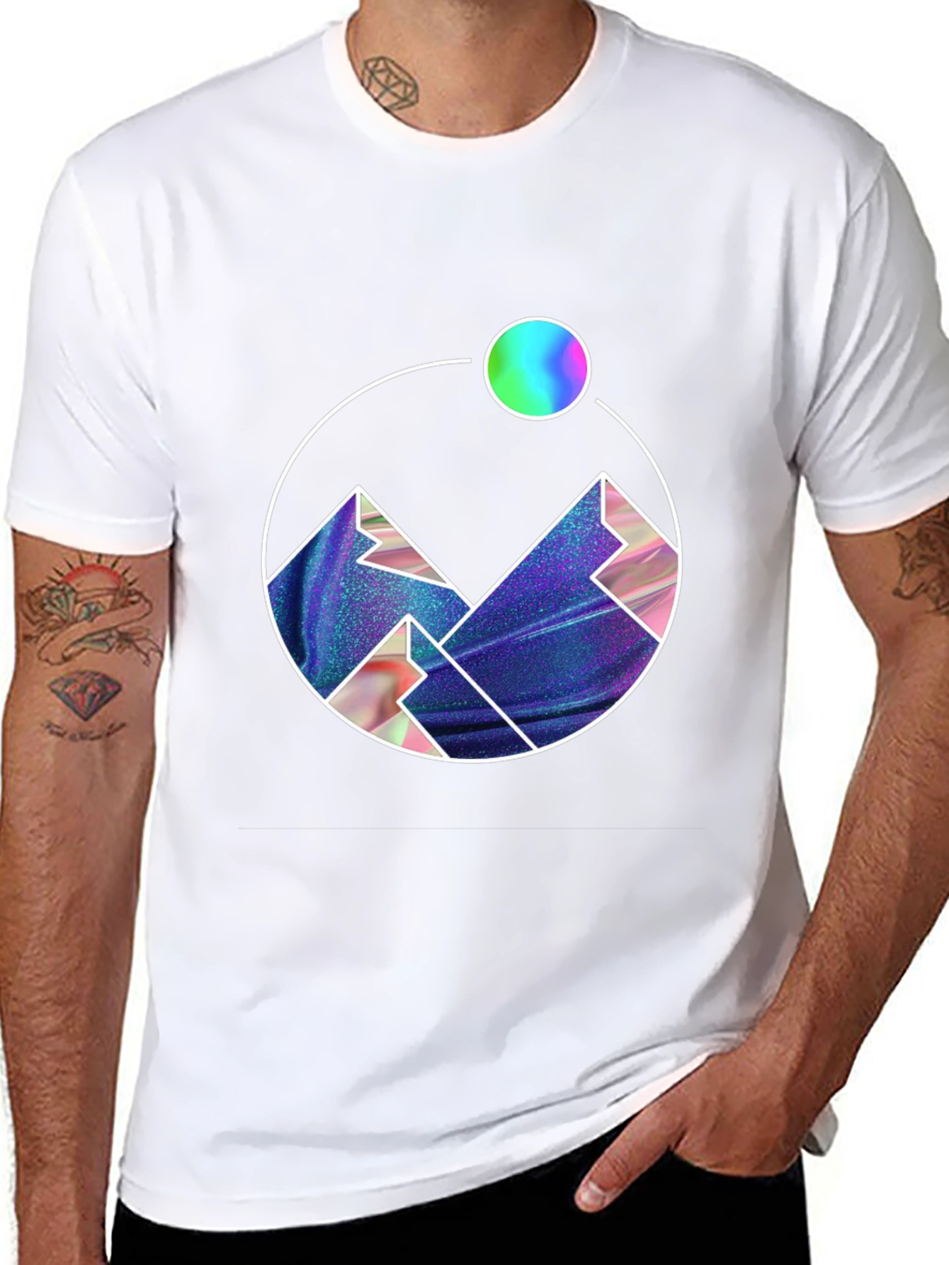 Mountainscape Graphic Tee - Black Cotton Blend