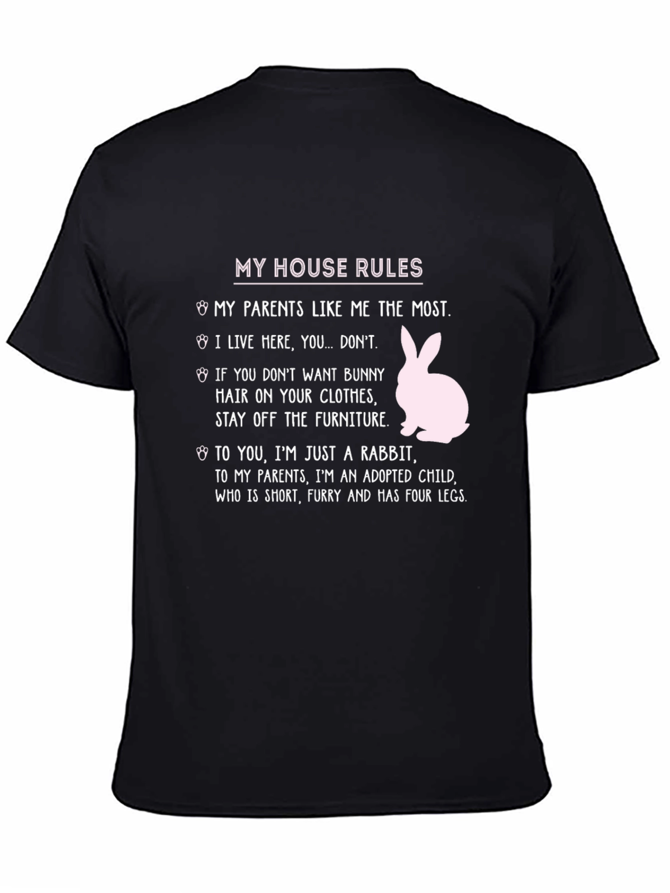 Funny Rabbit House Rules T-Shirt