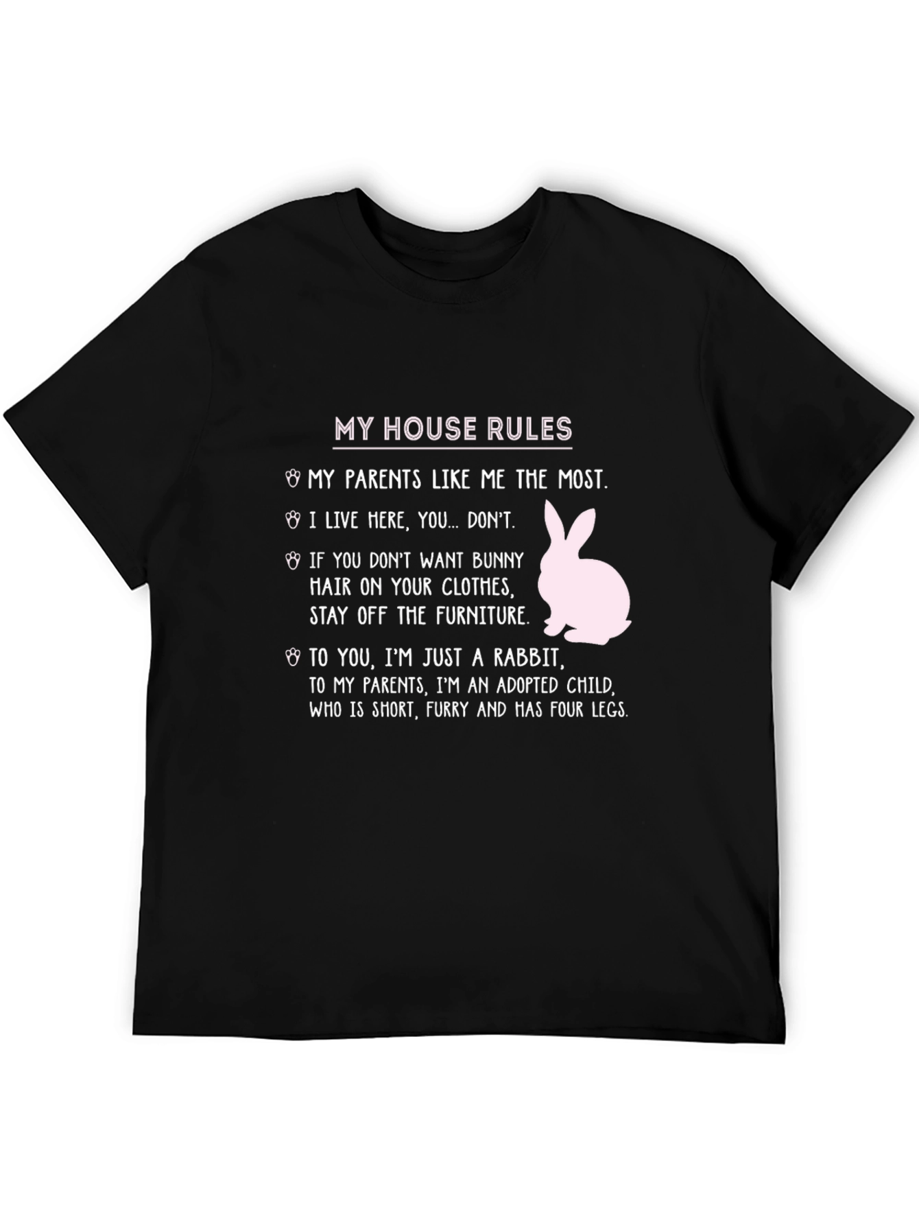 Funny Rabbit House Rules T-Shirt