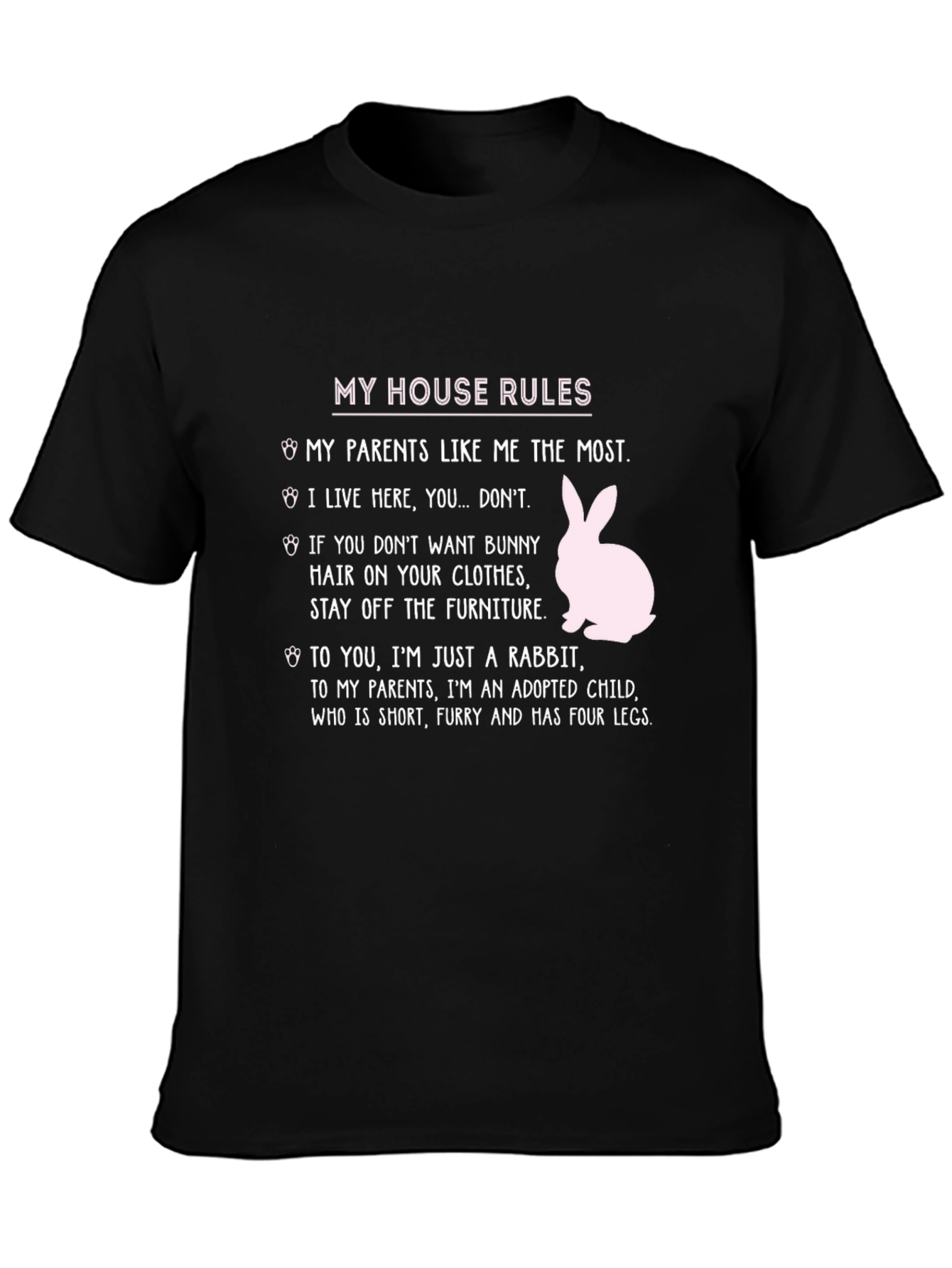 Funny Rabbit House Rules T-Shirt