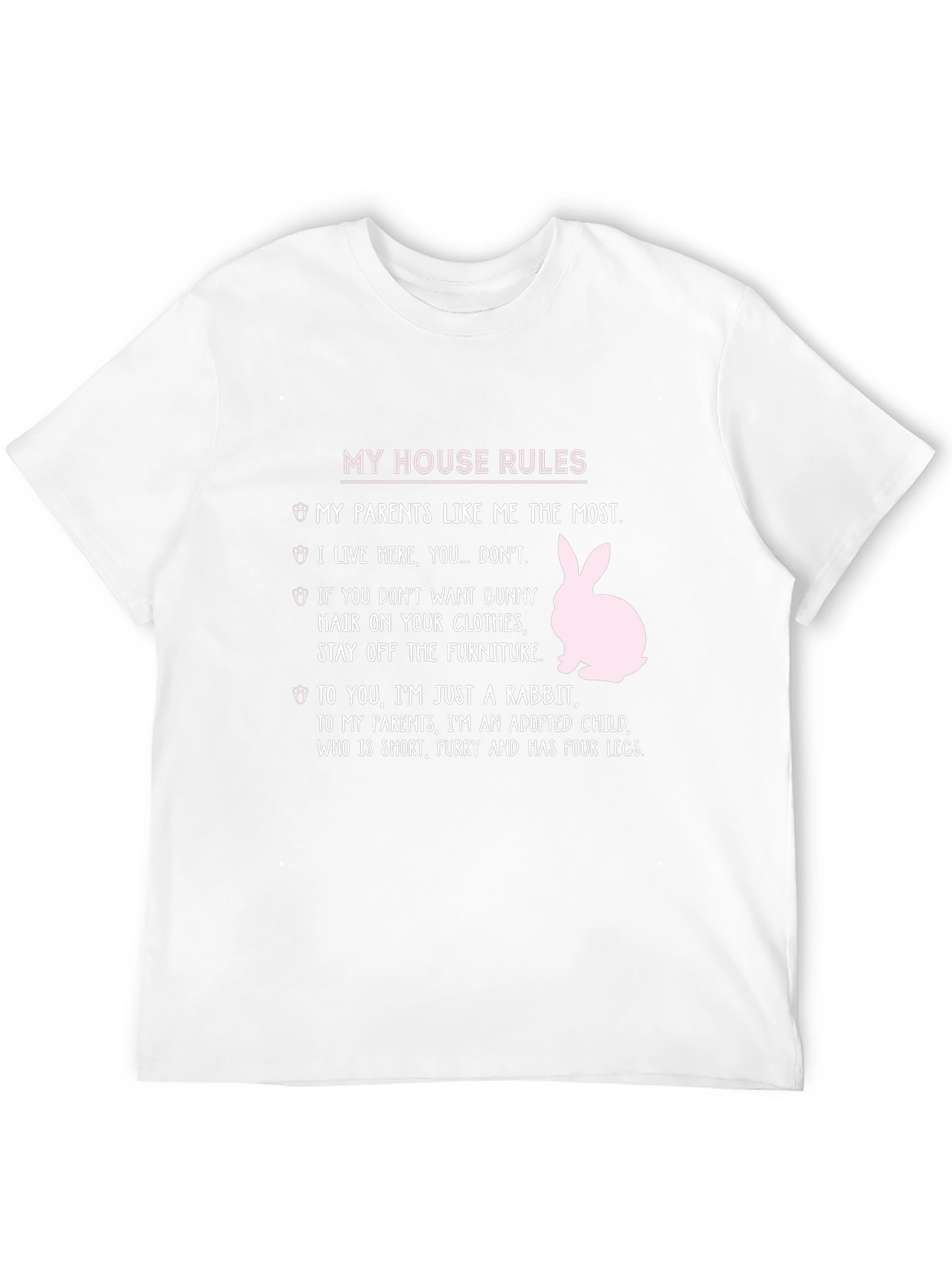 Funny Rabbit House Rules T-Shirt