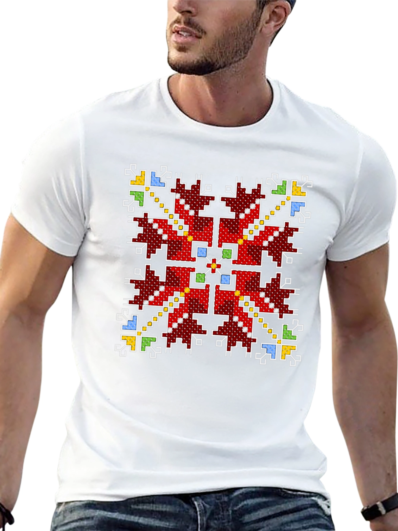 Pixel Art Pattern Black T-Shirt