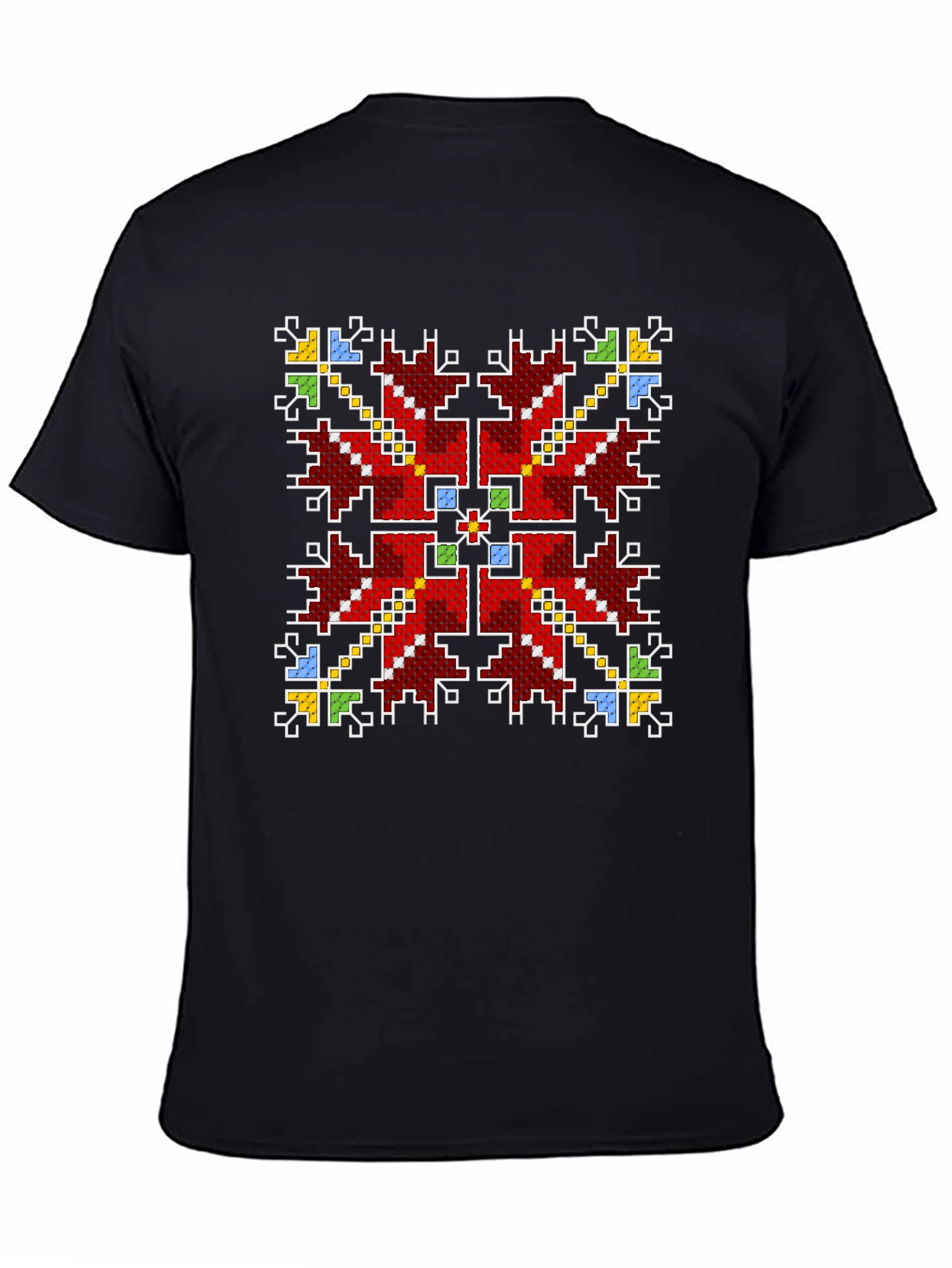 Pixel Art Pattern Black T-Shirt