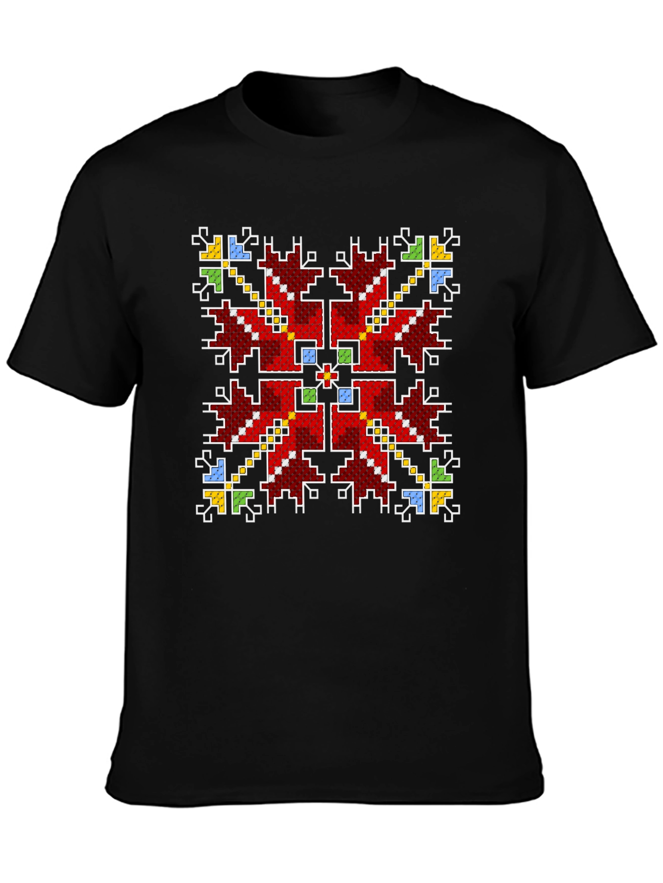 Pixel Art Pattern Black T-Shirt