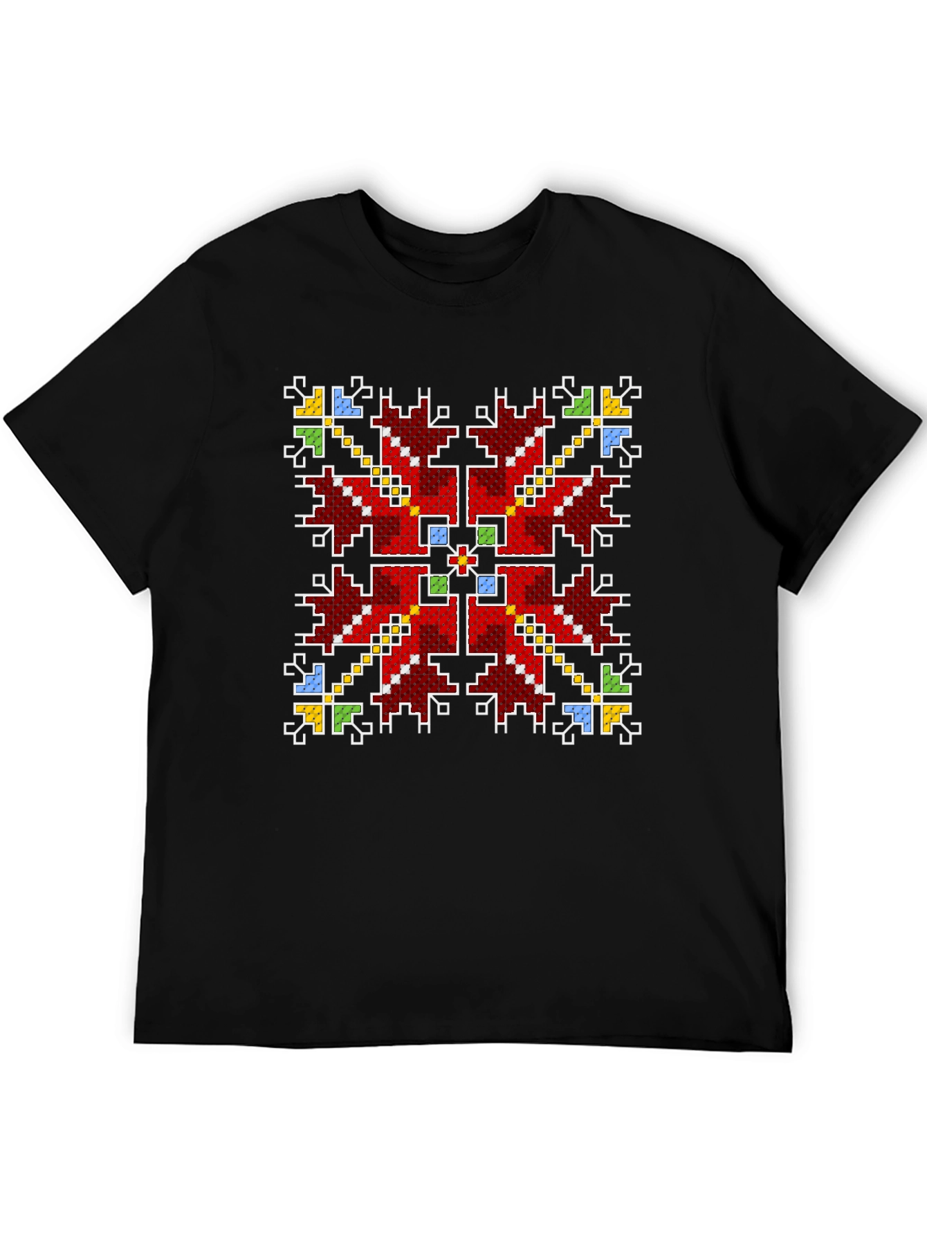 Pixel Art Pattern Black T-Shirt