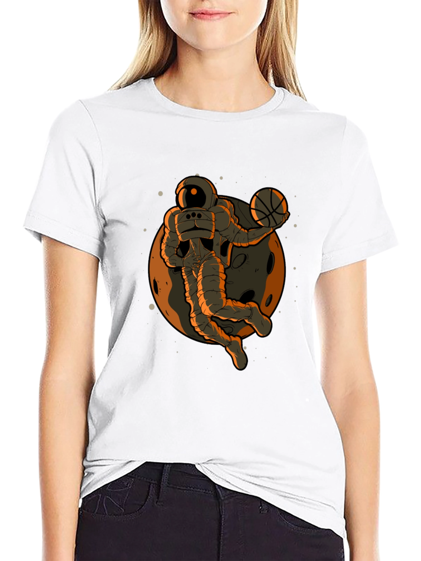 Astronaut Dunk Black T-Shirt - Space Basketball Fan Apparel