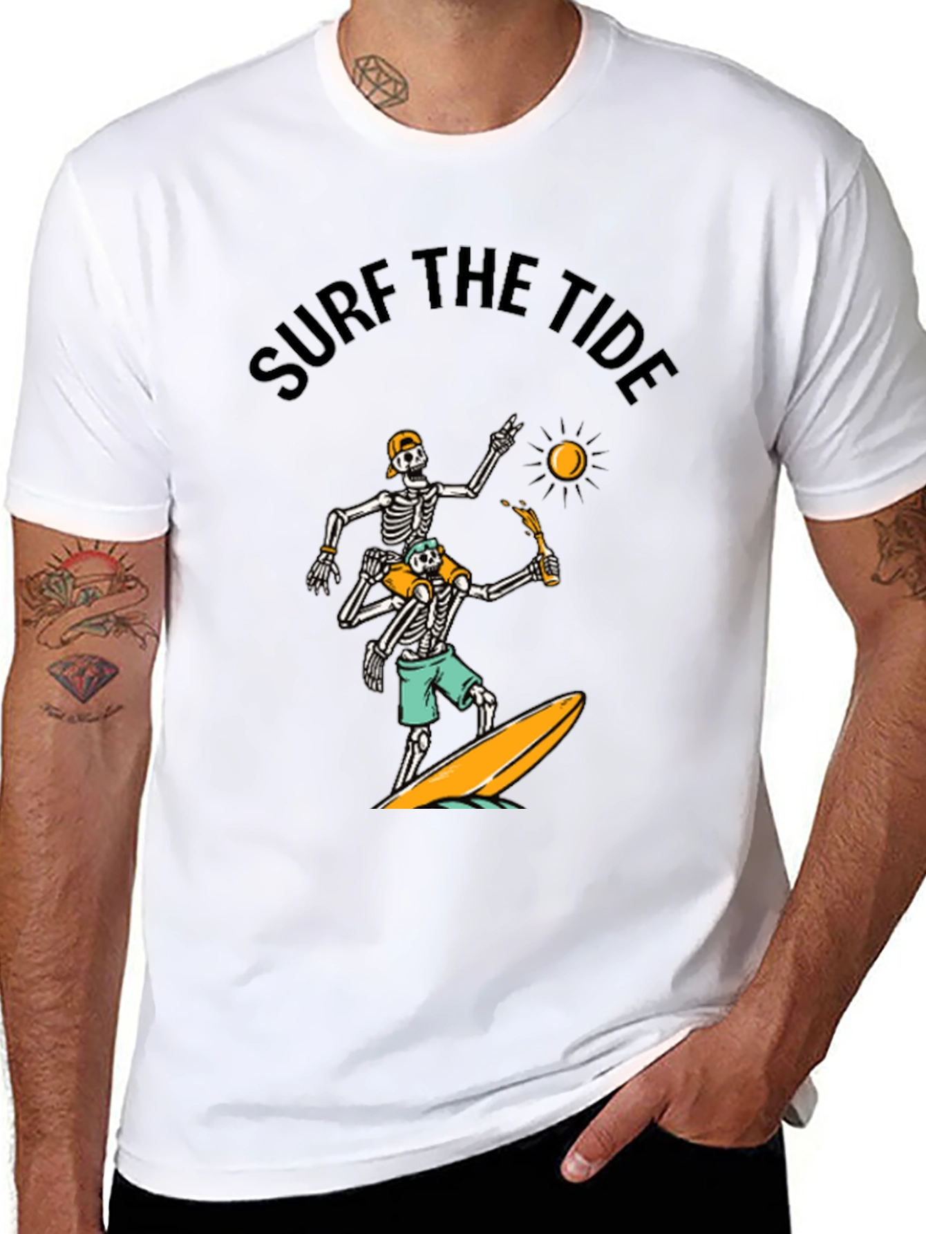 Surf the Tide Skeleton Graphic Tee
