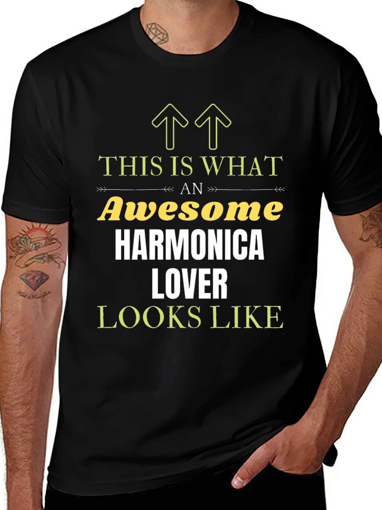 Awesome Harmonica Lover Graphic Tee - Novelty Gift