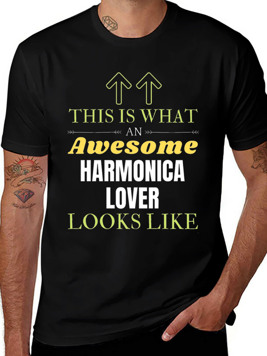 Awesome Harmonica Lover Graphic Tee - Novelty Gift