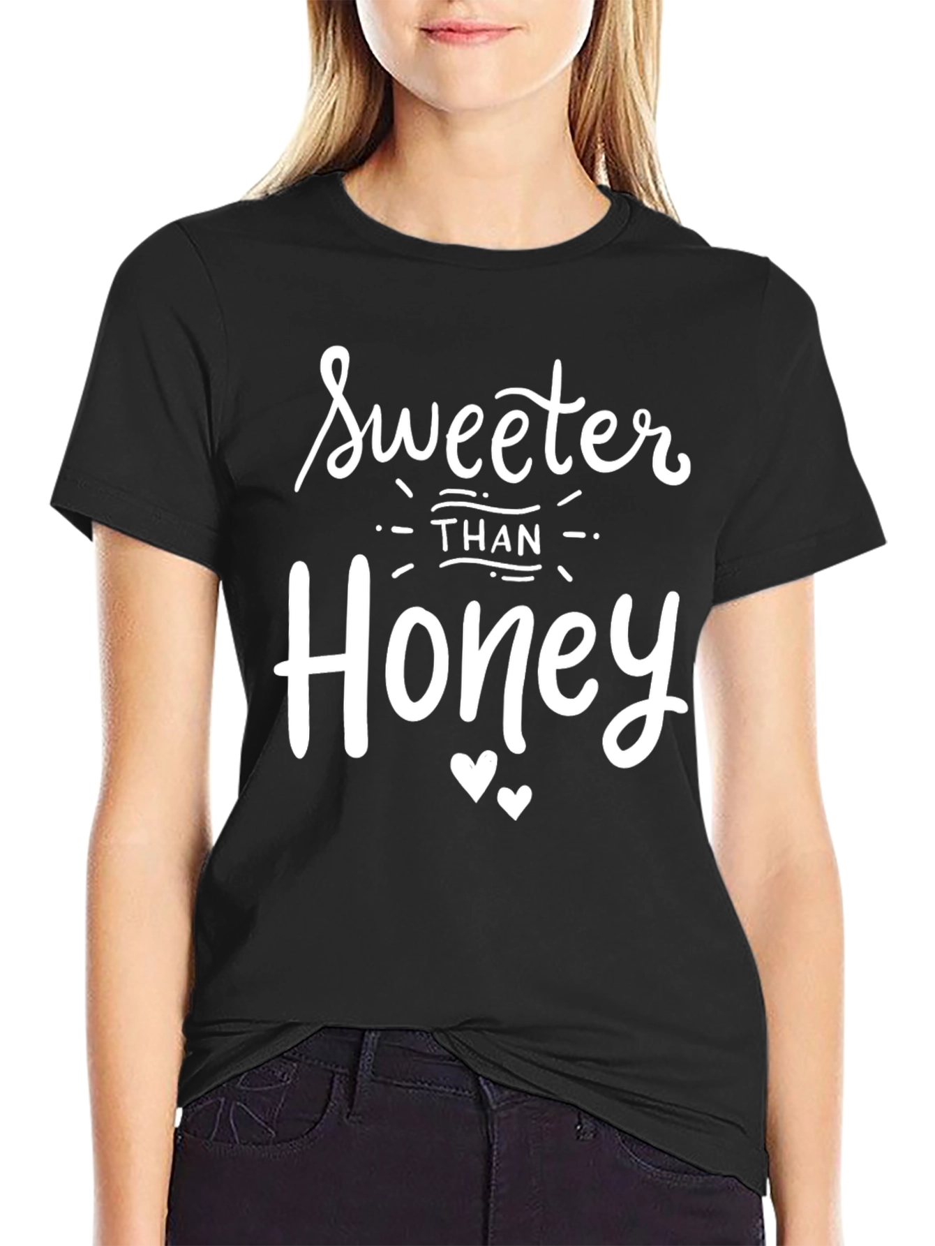 Sweeter Than Honey Graphic Tee - Black Cotton T-Shirt