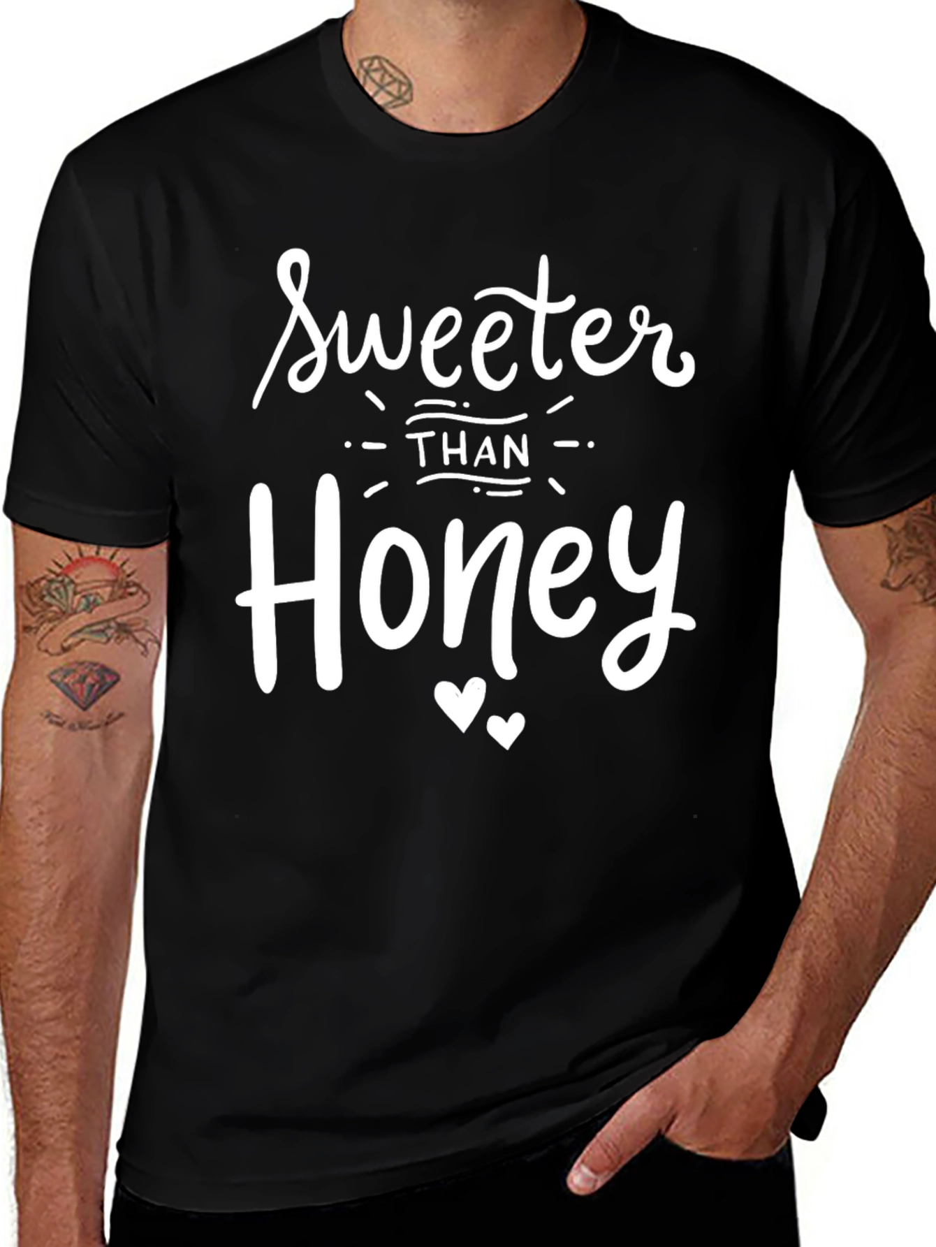 Sweeter Than Honey Graphic Tee - Black Cotton T-Shirt