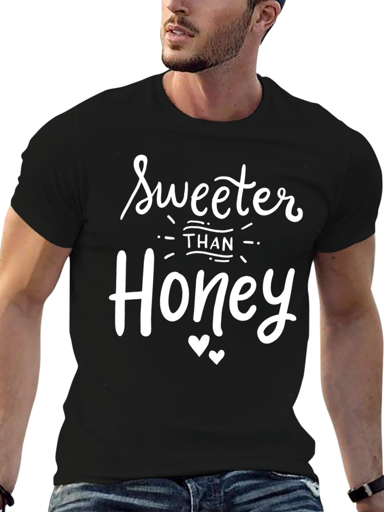 Sweeter Than Honey Graphic Tee - Black Cotton T-Shirt