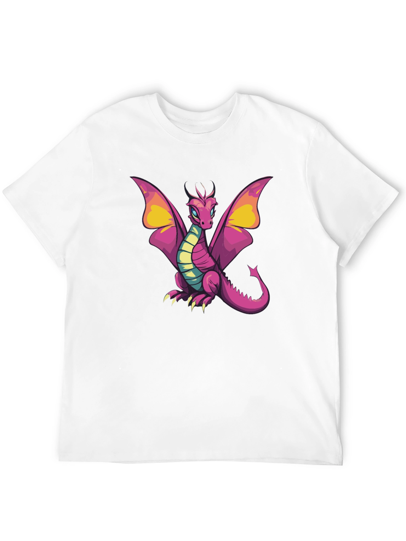 Cartoon Dragon Graphic T-Shirt - Black