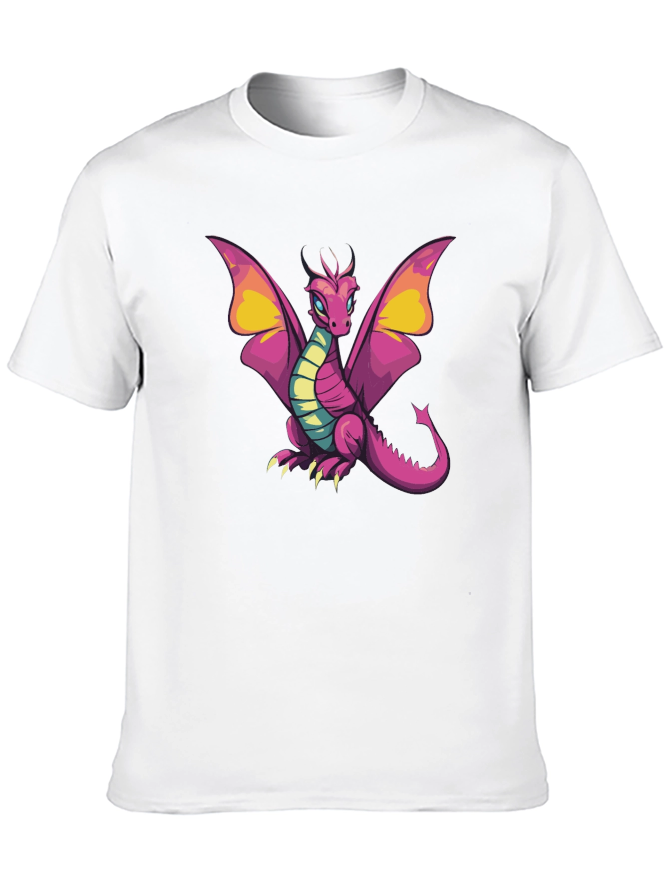 Cartoon Dragon Graphic T-Shirt - Black