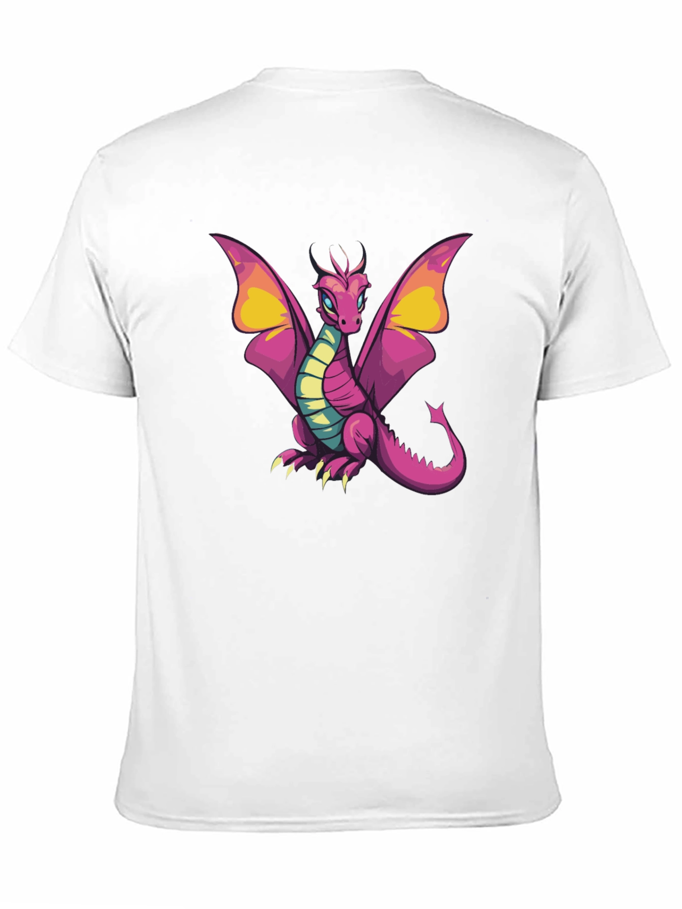 Cartoon Dragon Graphic T-Shirt - Black