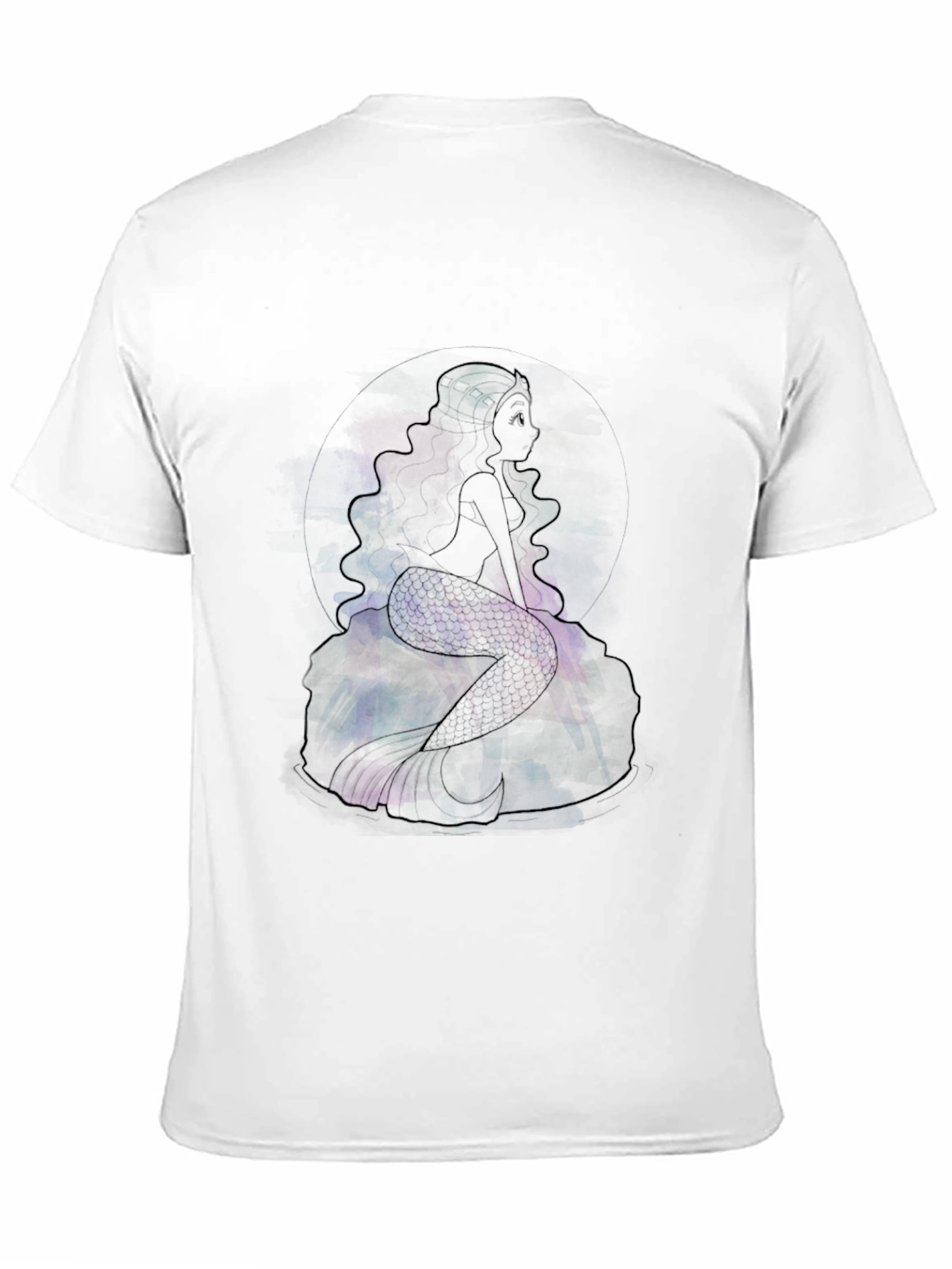 Galaxy Mermaid Graphic Tee - Black