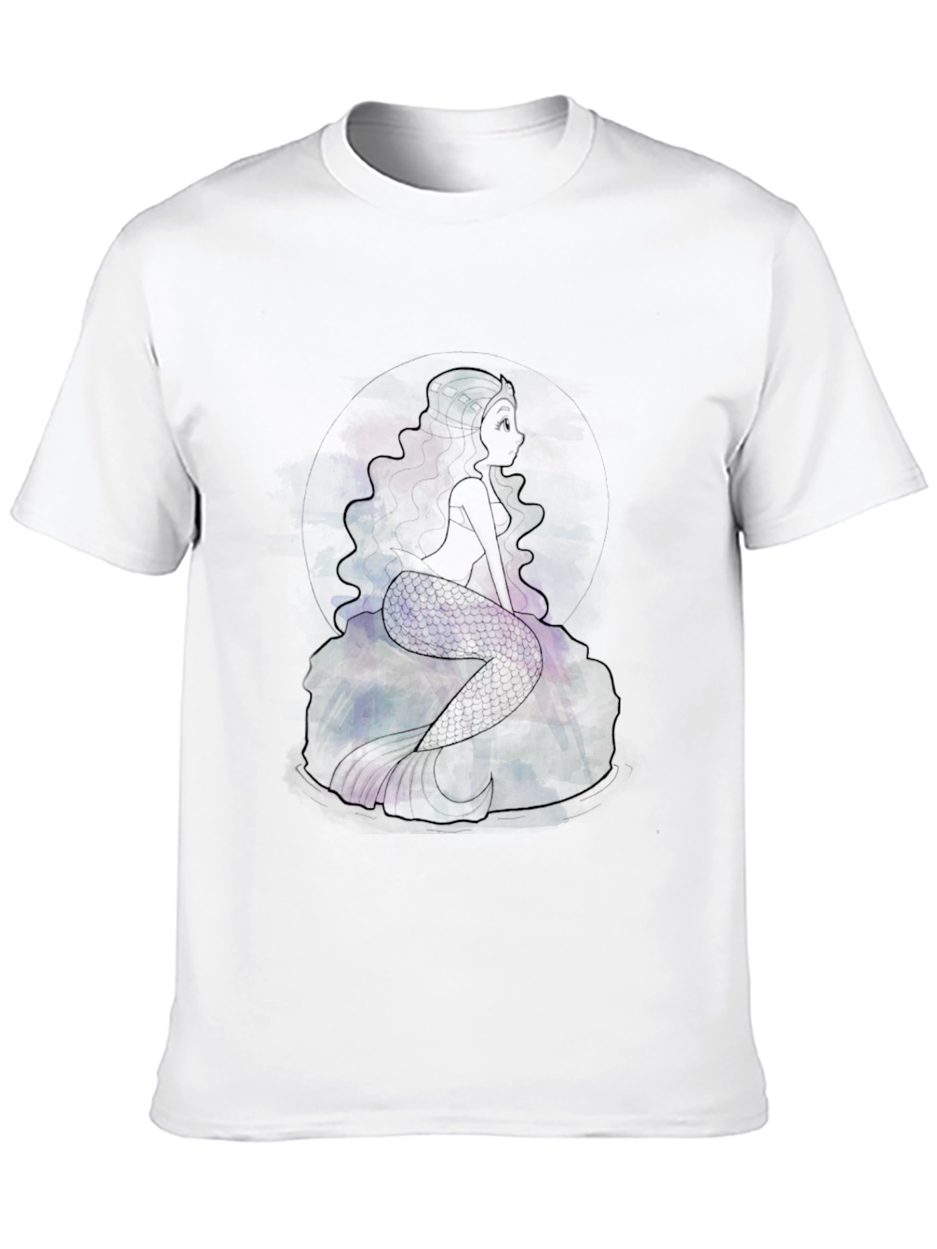Galaxy Mermaid Graphic Tee - Black