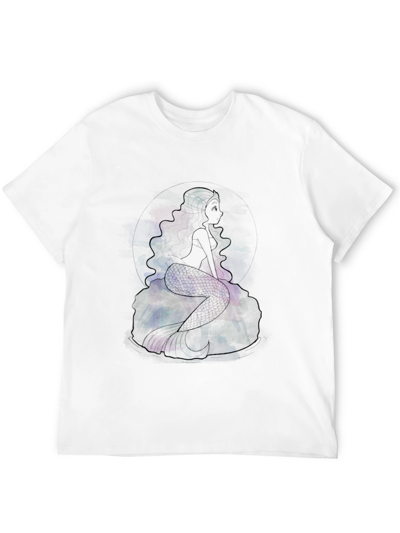 Galaxy Mermaid Graphic Tee - Black