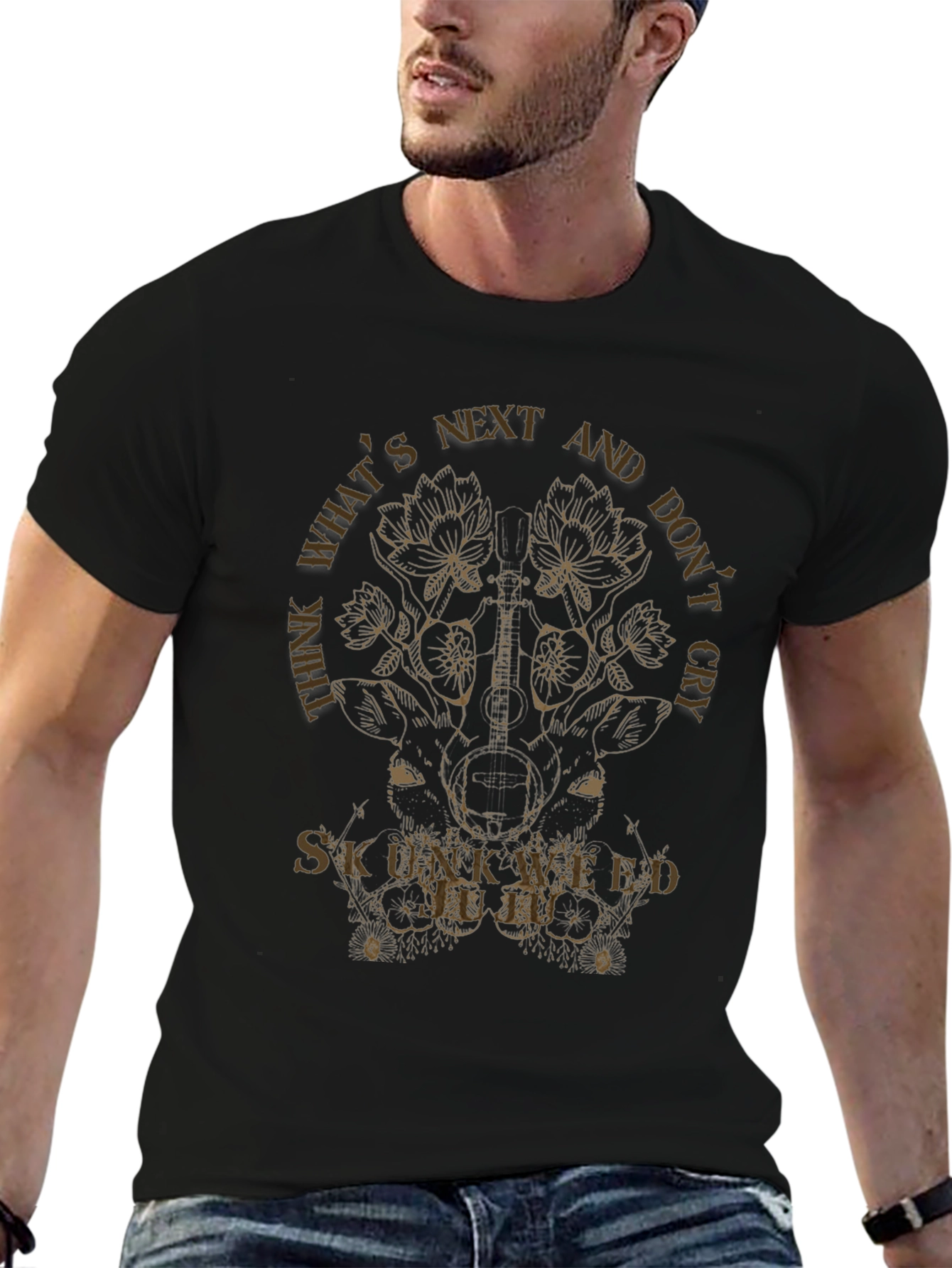 Think Whats Next Black Graphic Tee