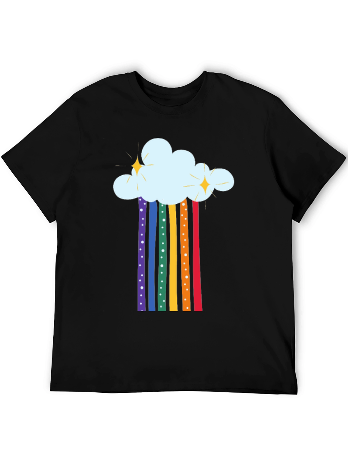 Rainbow Cloud Graphic T-Shirt - Black