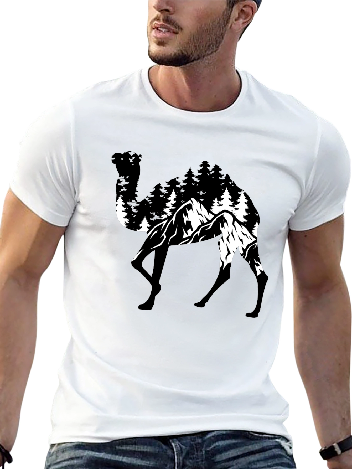 Camel Mountain T-Shirt - Nature Graphic Tee