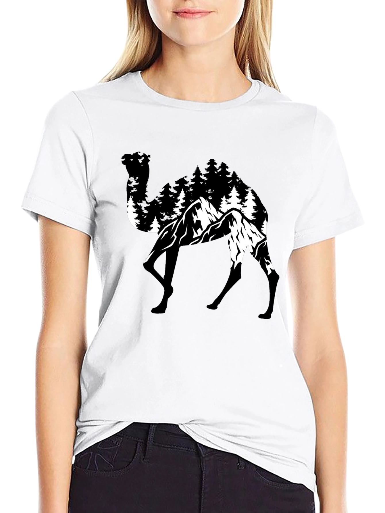 Camel Mountain T-Shirt - Nature Graphic Tee