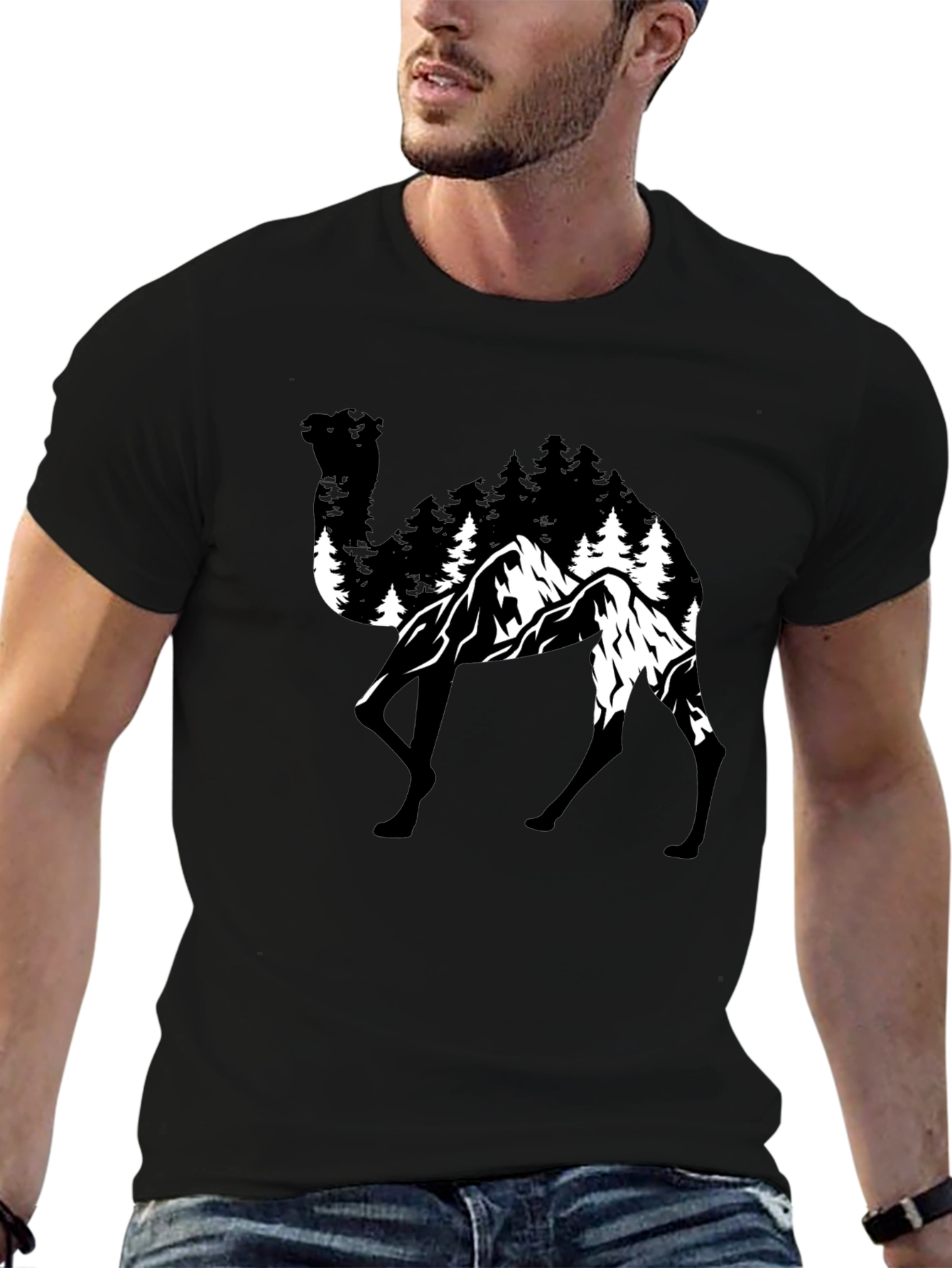Camel Mountain T-Shirt - Nature Graphic Tee