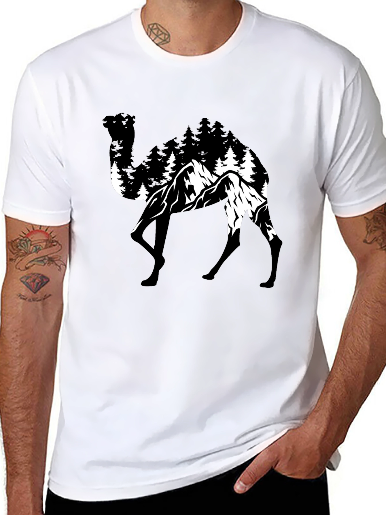 Camel Mountain T-Shirt - Nature Graphic Tee