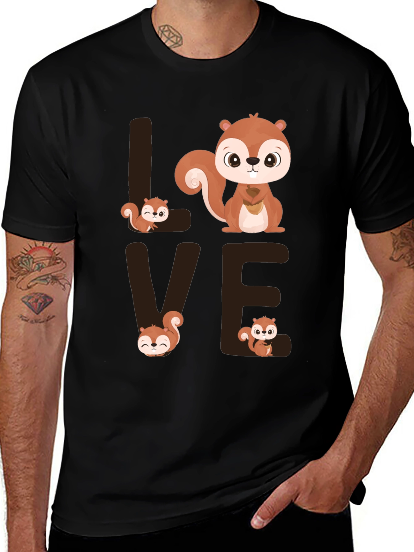Squirrel Love Graphic Tee - Cute Animal T-Shirt