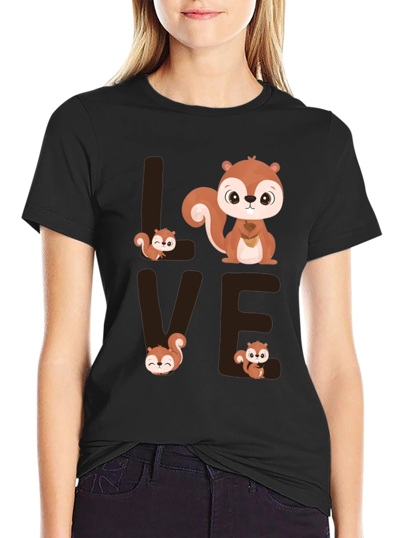 Squirrel Love Graphic Tee - Cute Animal T-Shirt