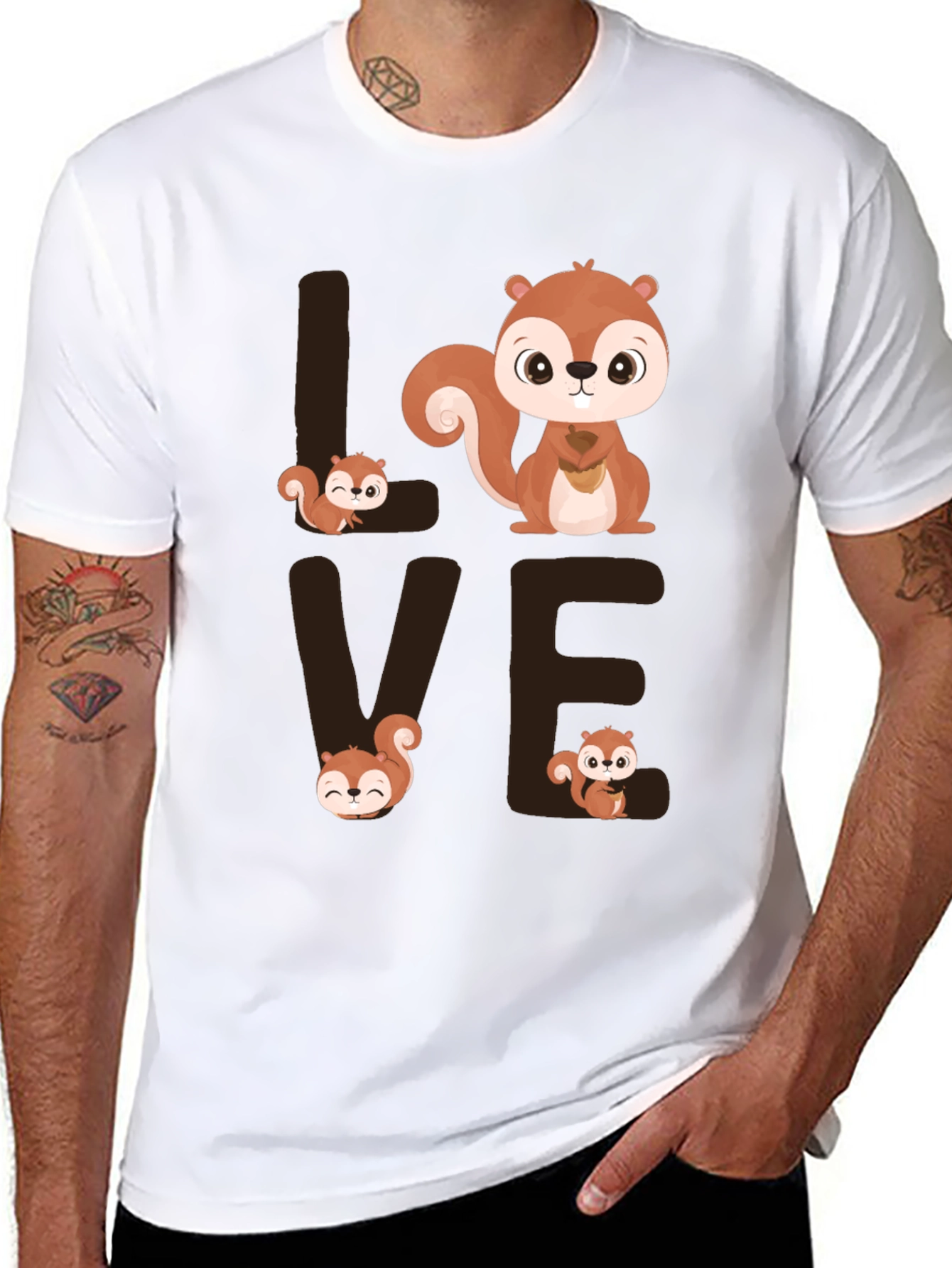 Squirrel Love Graphic Tee - Cute Animal T-Shirt
