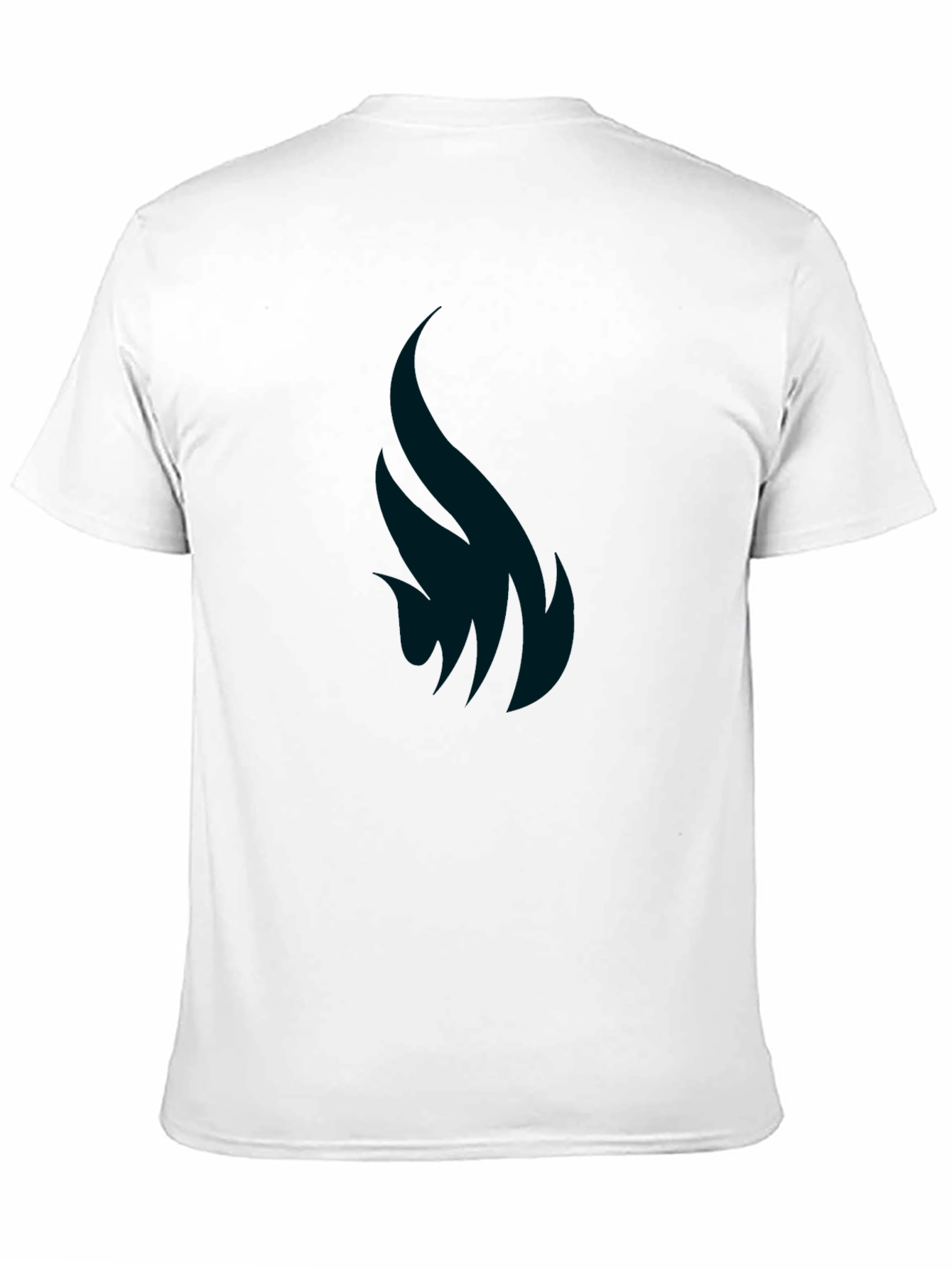 Mens Black Graphic Tee - Abstract Flame Design