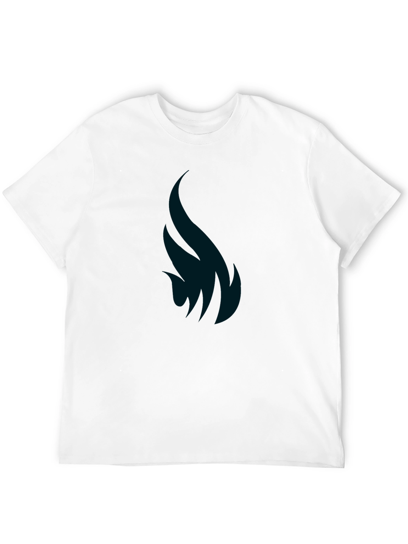 Mens Black Graphic Tee - Abstract Flame Design