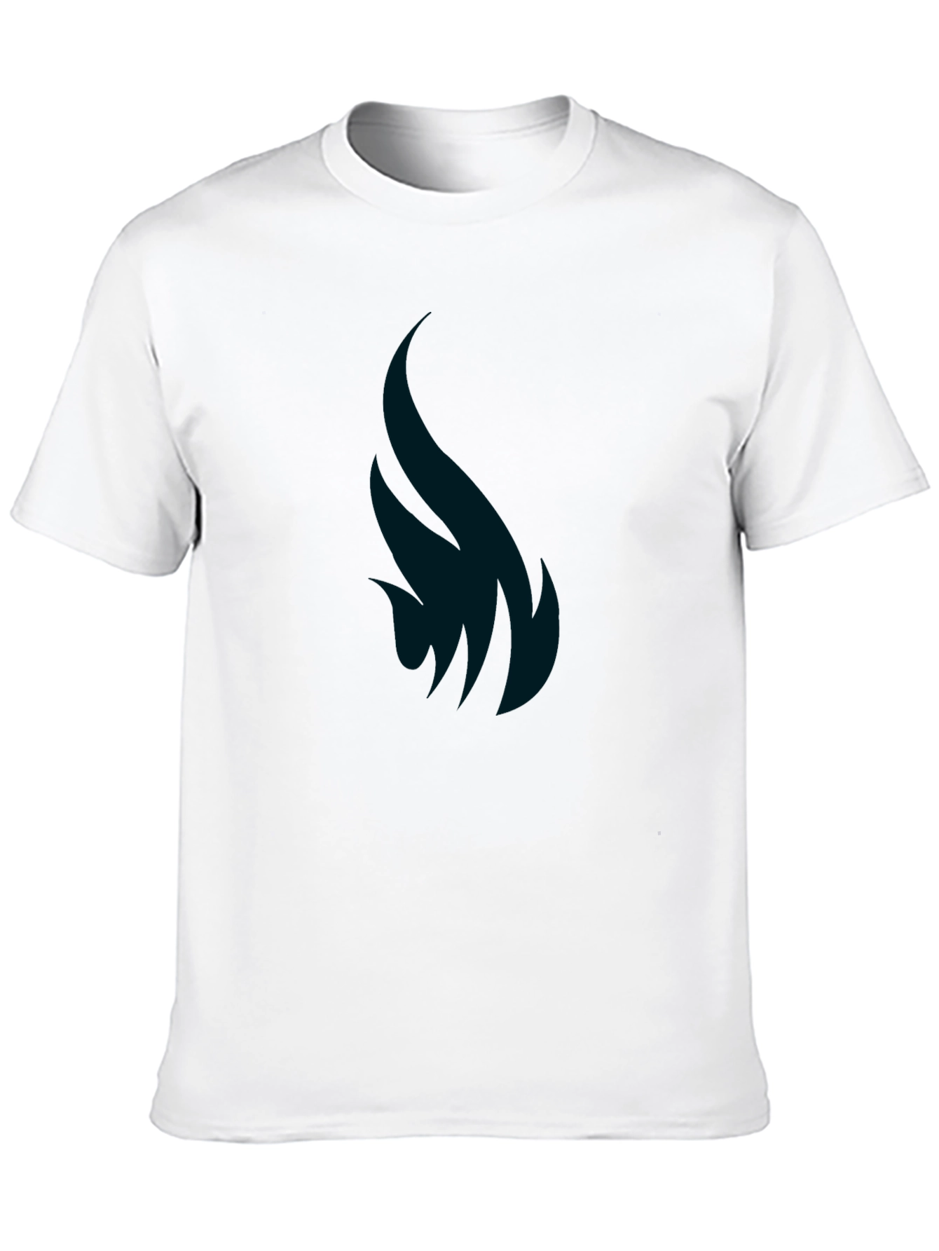 Mens Black Graphic Tee - Abstract Flame Design