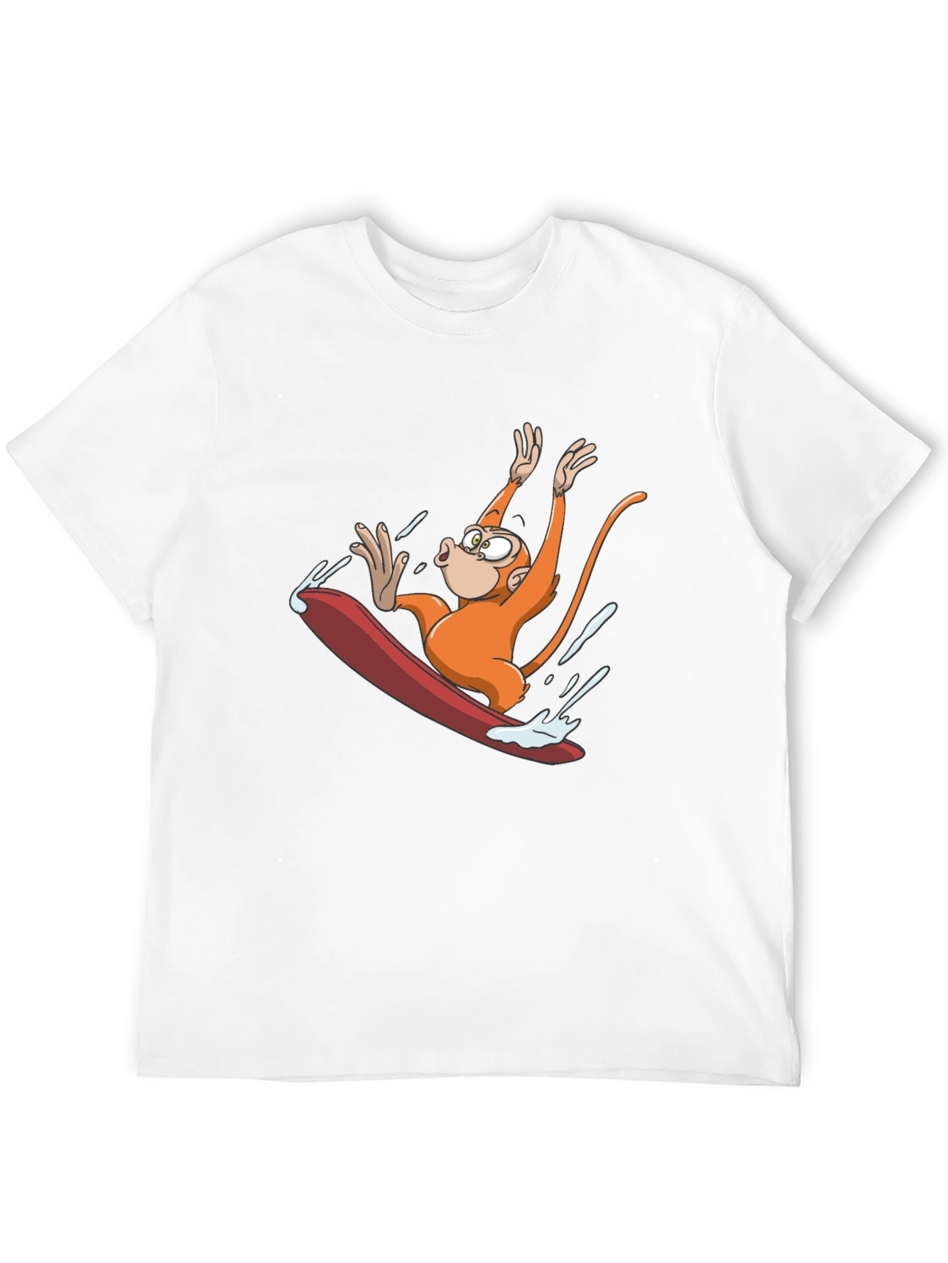 Monkey Surfing T-Shirt - Black Cotton Tee