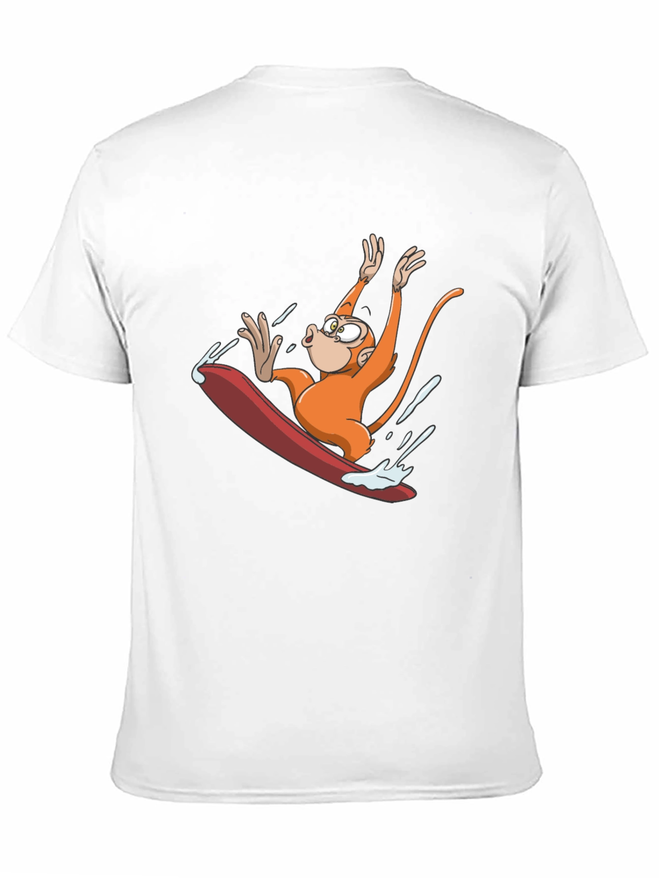 Monkey Surfing T-Shirt - Black Cotton Tee