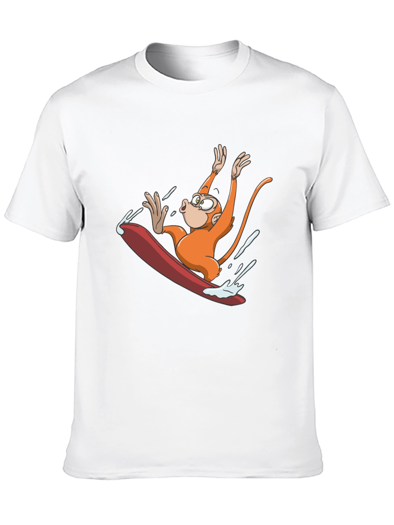 Monkey Surfing T-Shirt - Black Cotton Tee