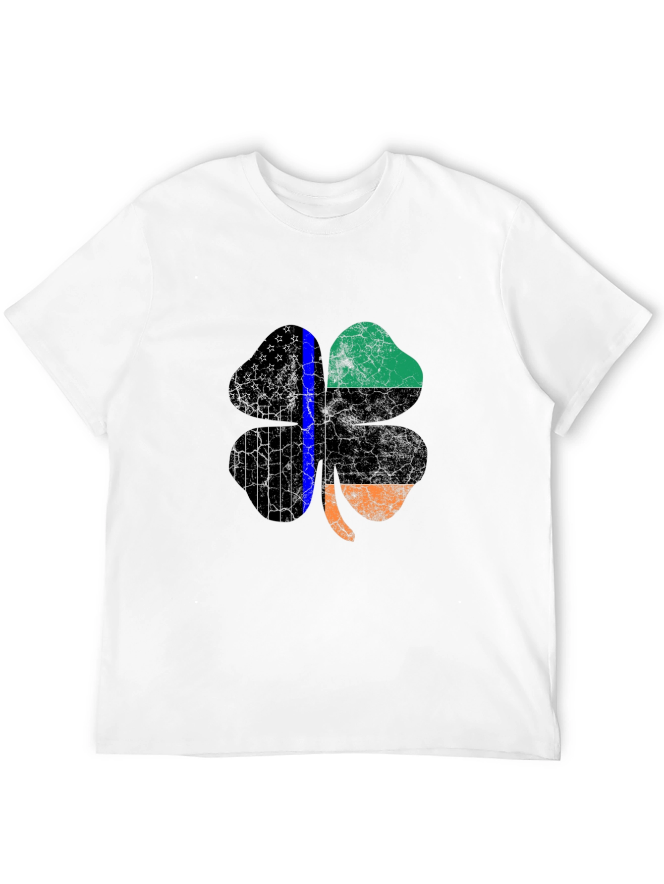 St Patricks Day Shamrock Thin Blue Line Mens T-Shirt