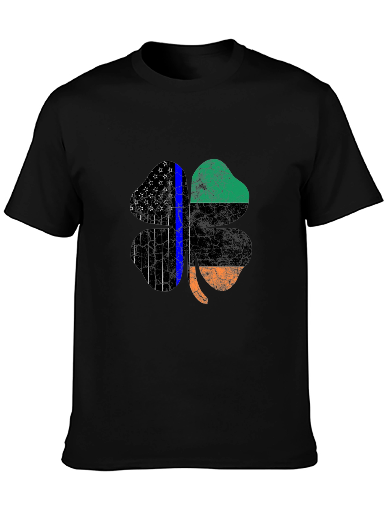 St Patricks Day Shamrock Thin Blue Line Mens T-Shirt