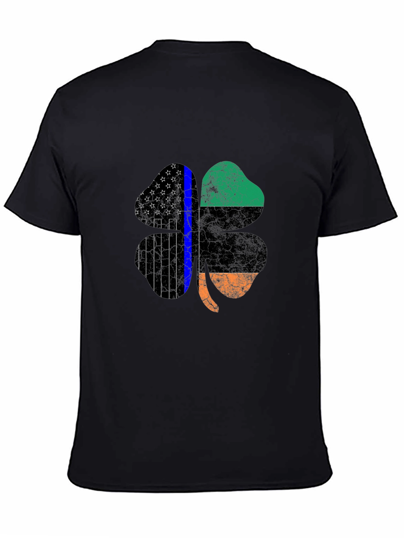 St Patricks Day Shamrock Thin Blue Line Mens T-Shirt