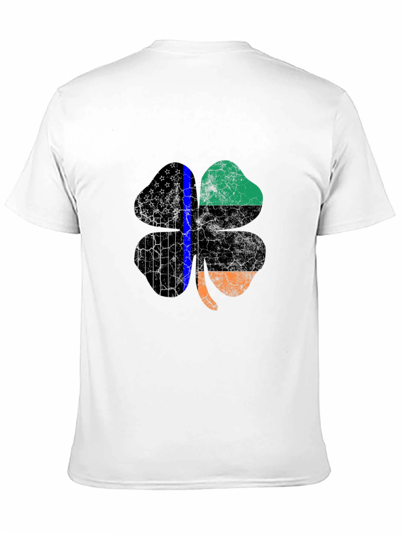 St Patricks Day Shamrock Thin Blue Line Mens T-Shirt