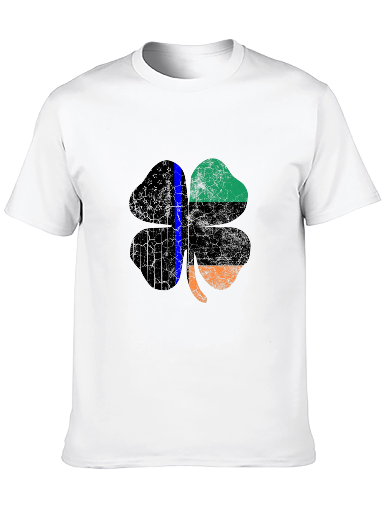 St Patricks Day Shamrock Thin Blue Line Mens T-Shirt